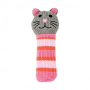 Knit Hand Rattle - Cat Stripe